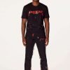 Mens * | Hot Sale Mens Track Sets Scottie T-Shirt/Flare Pant Set Black/Red