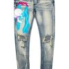 Mens * | Flash Sale Mens Jeans Denim Sage Graphic Print Jean Teal