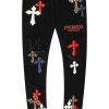 Mens * | Flash Sale Mens Jeans Denim Exo Patchwork Jean- Black Multi Black/Multi