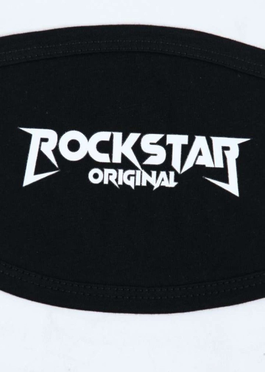 Mens * | Top 10 Mens Accessories Rockstar Logo Face Mask ( ) White