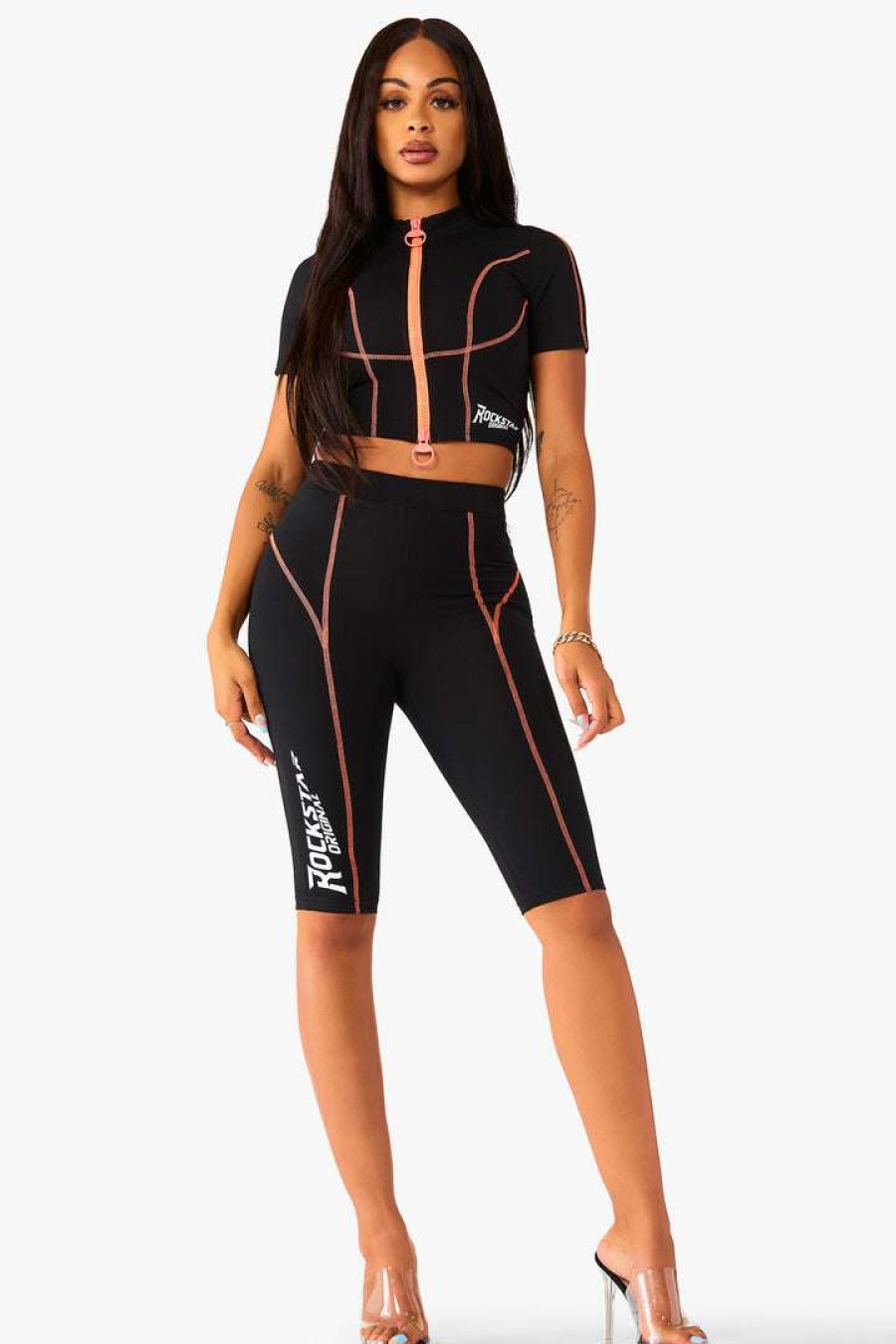 Womens * | Budget Womens Active Short Sets Neriah Active Biker Set Black