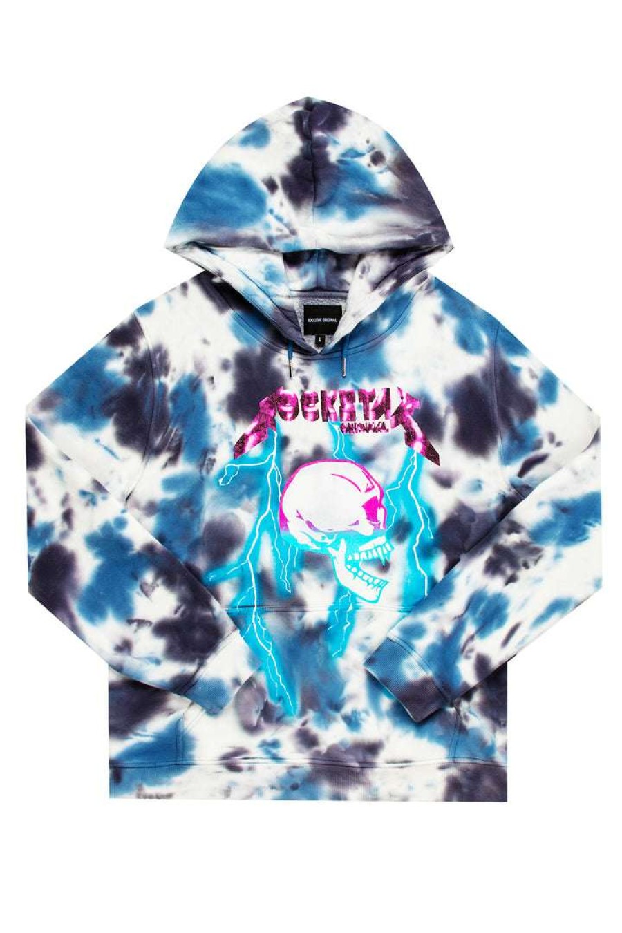 Mens * | Discount Mens Hoodies & Sweatshirts Sage Printed Hoodie Tops Royal Blue