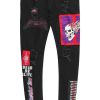 Mens * | Best Sale Mens Jeans Cannon Patchwork Jean Denim Black/Red