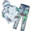 Kids * | Cheapest Boys Denim Sets New Arrivals Boys Zayden Hoodie/Jean Set-Grey/Light Wash Grey/Lt.Wash