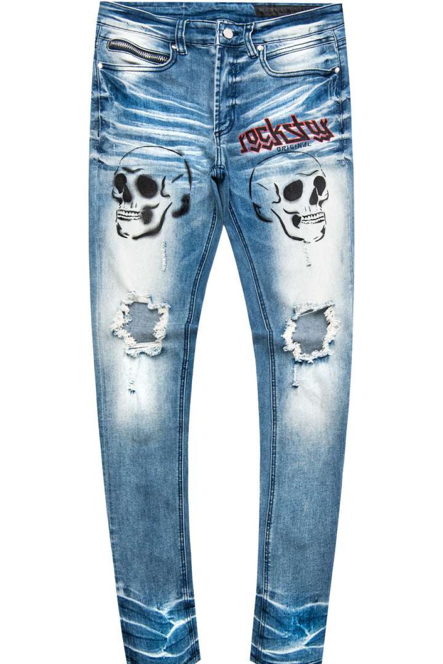 Mens * | Best Pirce Mens Jeans Lorcan Printed Jean Denim Blue