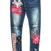 Mens * | Budget Mens Jeans Pasqual Bandana Jean Denim Blue