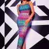 Womens * | Best Deal Womens Dresses Samara Midi Dress Best Seller Blue/Multi