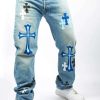 Mens * | Flash Sale Mens Jeans Denim Kliff Printed Vintage Jean-Light Wash Lt. Wash