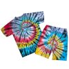 Mens * | Buy Mens Short Sets Track Sets Vonham Tie Dye Short Set- Blk Multi Black/Multi